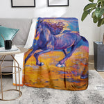 Sunset Horse Painting Print Blanket