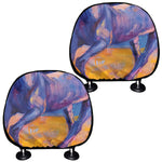 Sunset Horse Painting Print Car Headrest Covers