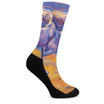 Sunset Horse Painting Print Crew Socks