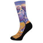 Sunset Horse Painting Print Crew Socks