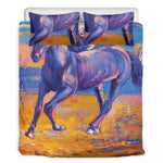 Sunset Horse Painting Print Duvet Cover Bedding Set