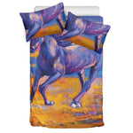 Sunset Horse Painting Print Duvet Cover Bedding Set