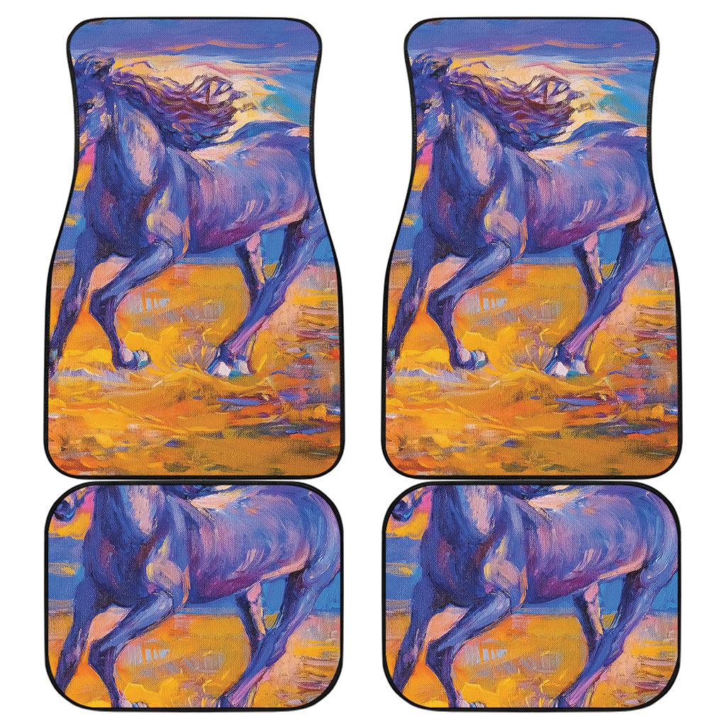 Sunset Horse Painting Print Front and Back Car Floor Mats