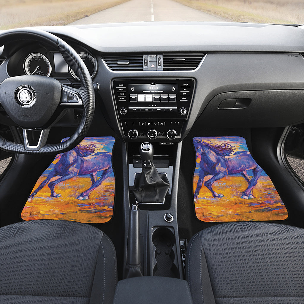 Sunset Horse Painting Print Front and Back Car Floor Mats
