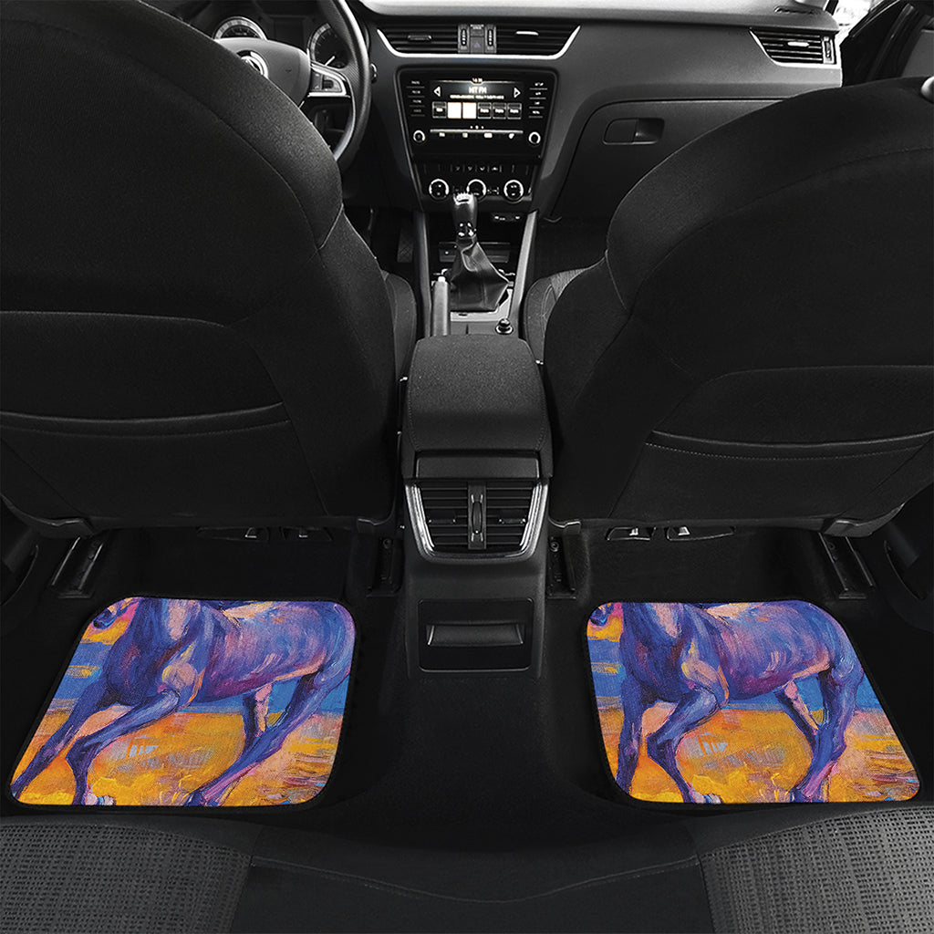 Sunset Horse Painting Print Front and Back Car Floor Mats
