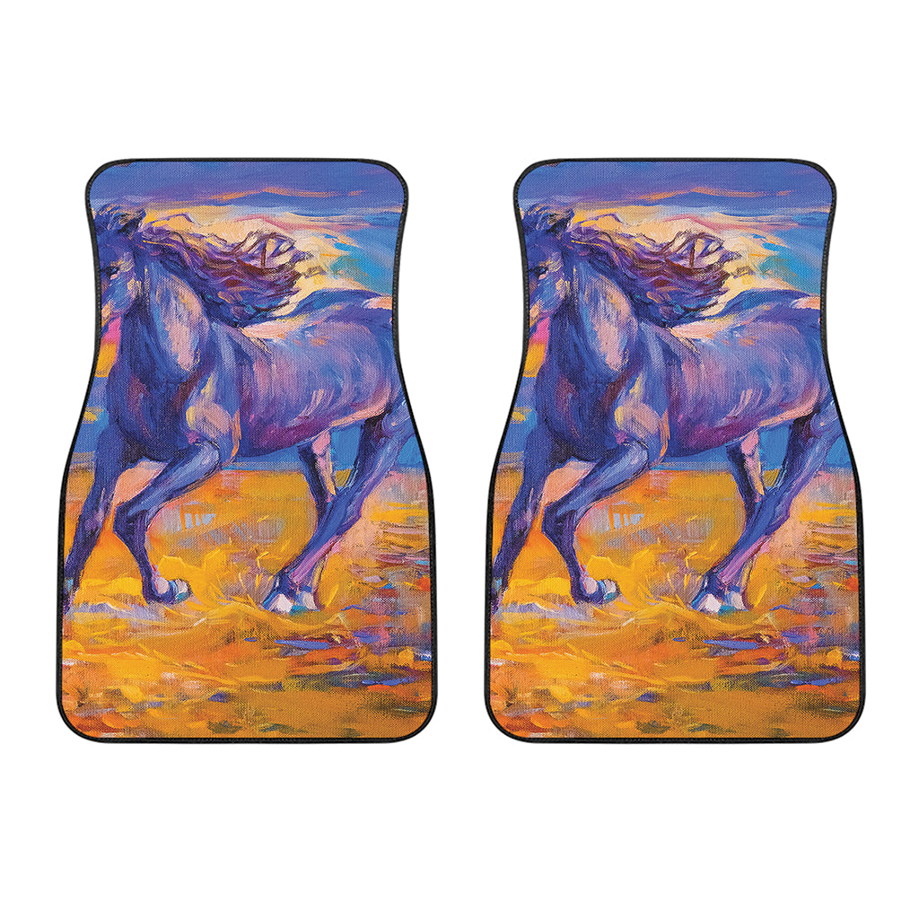 Sunset Horse Painting Print Front Car Floor Mats