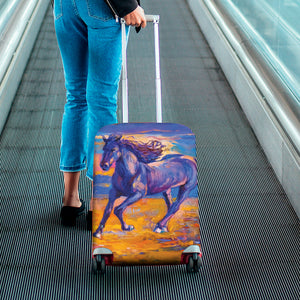 Sunset Horse Painting Print Luggage Cover