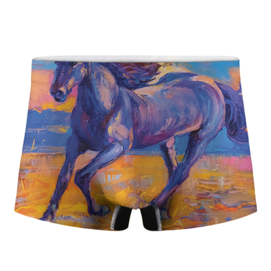Sunset Horse Painting Print Men's Boxer Briefs