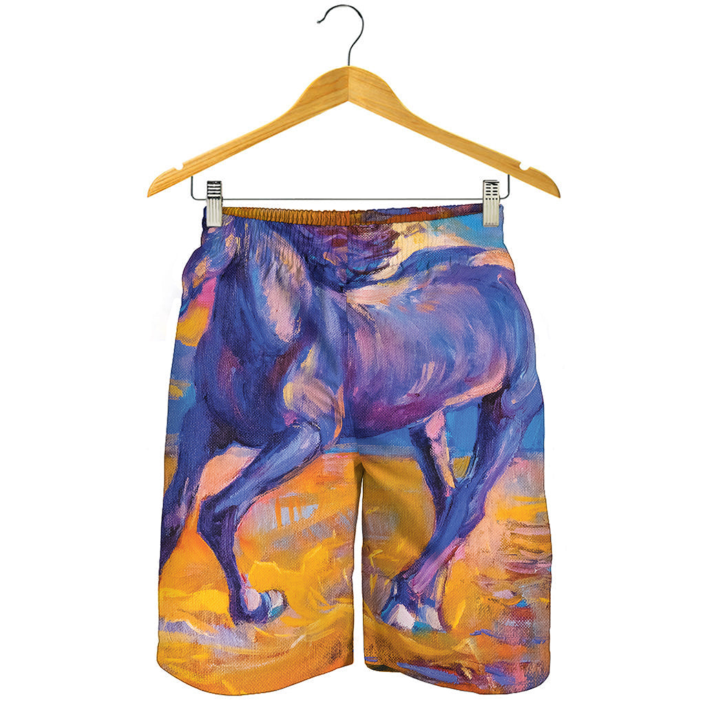 Sunset Horse Painting Print Men's Shorts