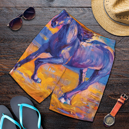 Sunset Horse Painting Print Men's Shorts