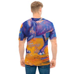 Sunset Horse Painting Print Men's T-Shirt