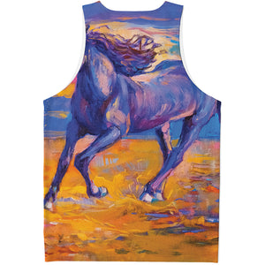 Sunset Horse Painting Print Men's Tank Top