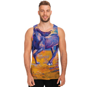 Sunset Horse Painting Print Men's Tank Top