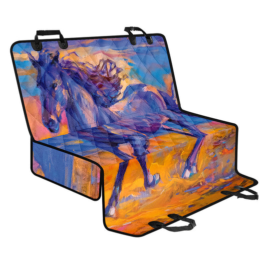 Sunset Horse Painting Print Pet Car Back Seat Cover