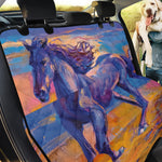 Sunset Horse Painting Print Pet Car Back Seat Cover