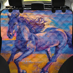 Sunset Horse Painting Print Pet Car Back Seat Cover