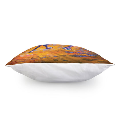 Sunset Horse Painting Print Pillow Cover