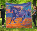 Sunset Horse Painting Print Quilt