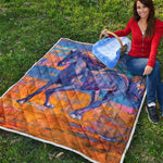 Sunset Horse Painting Print Quilt