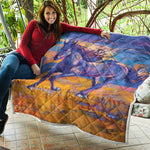 Sunset Horse Painting Print Quilt