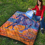 Sunset Horse Painting Print Quilt