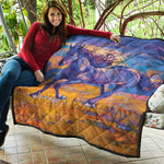 Sunset Horse Painting Print Quilt