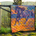 Sunset Horse Painting Print Quilt