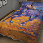 Sunset Horse Painting Print Quilt Bed Set