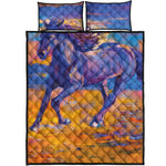 Sunset Horse Painting Print Quilt Bed Set