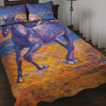 Sunset Horse Painting Print Quilt Bed Set