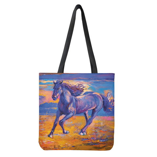 Sunset Horse Painting Print Tote Bag