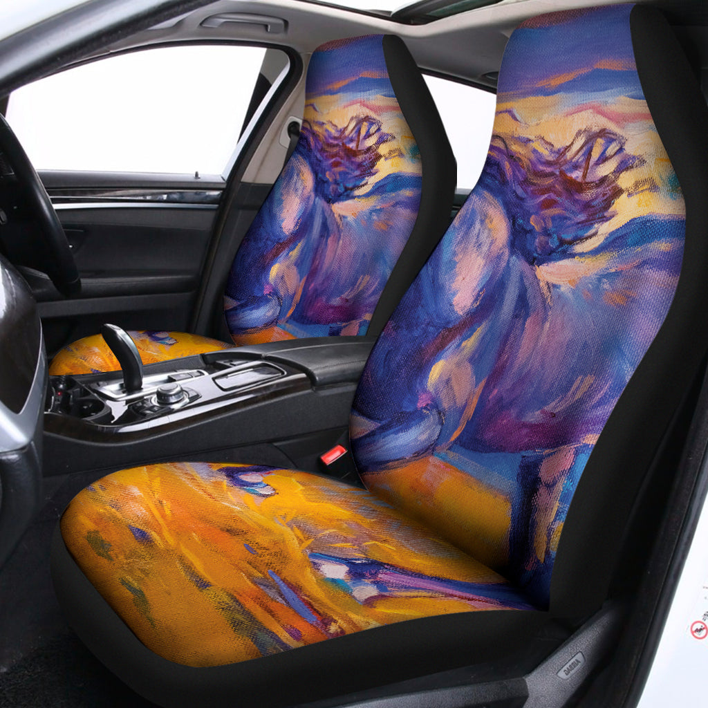 Sunset Horse Painting Print Universal Fit Car Seat Covers