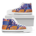 Sunset Horse Painting Print White High Top Sneakers