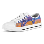 Sunset Horse Painting Print White Low Top Shoes