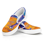 Sunset Horse Painting Print White Slip On Shoes