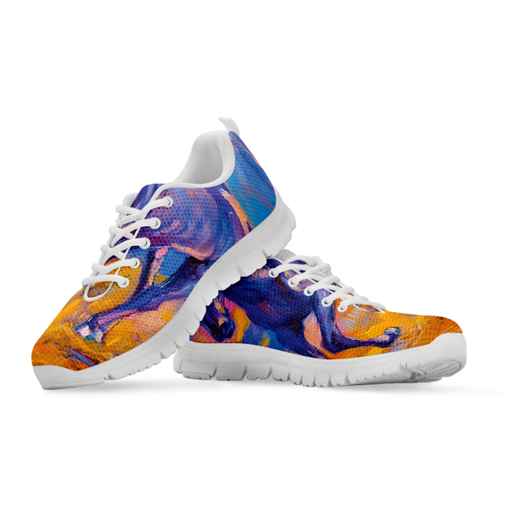 Sunset Horse Painting Print White Sneakers