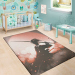 Sunset Japanese Samurai Print Area Rug