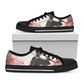 Sunset Japanese Samurai Print Black Low Top Sneakers