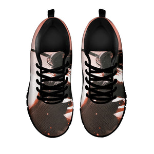 Sunset Japanese Samurai Print Black Sneakers