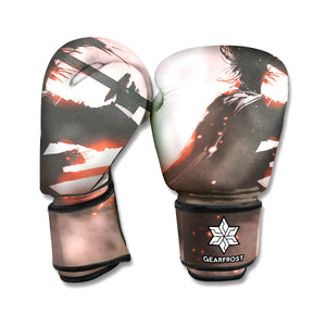 Sunset Japanese Samurai Print Boxing Gloves