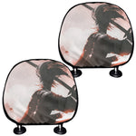 Sunset Japanese Samurai Print Car Headrest Covers