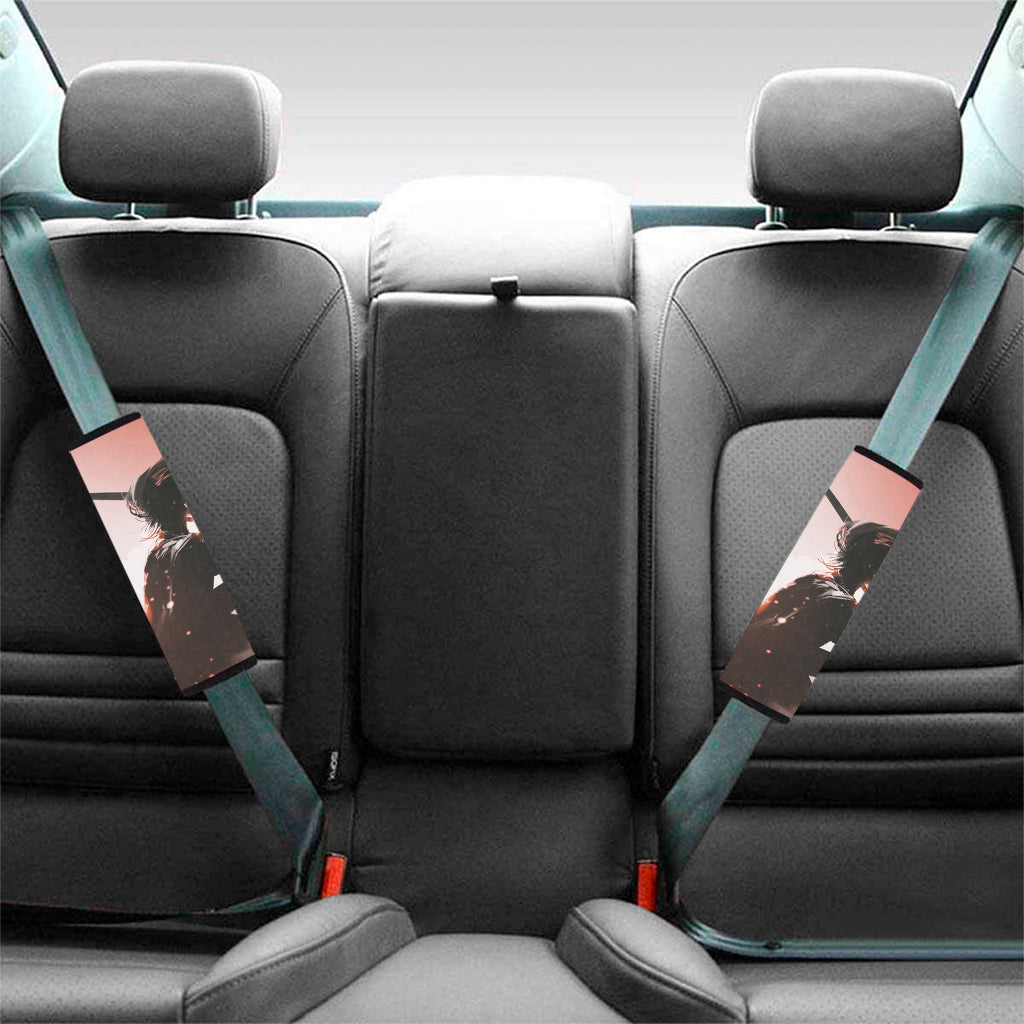 Sunset Japanese Samurai Print Car Seat Belt Covers
