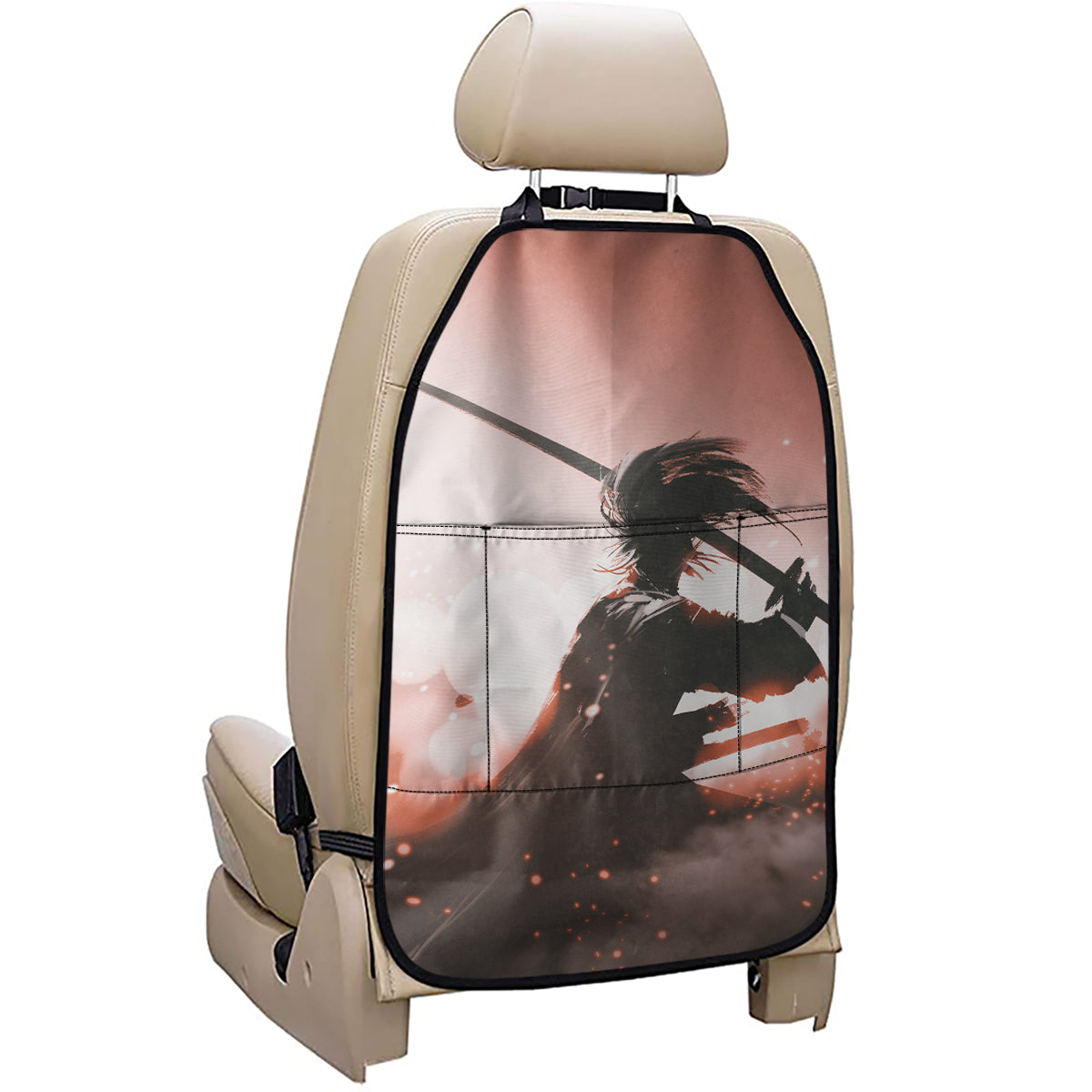 Sunset Japanese Samurai Print Car Seat Organizers