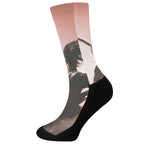 Sunset Japanese Samurai Print Crew Socks