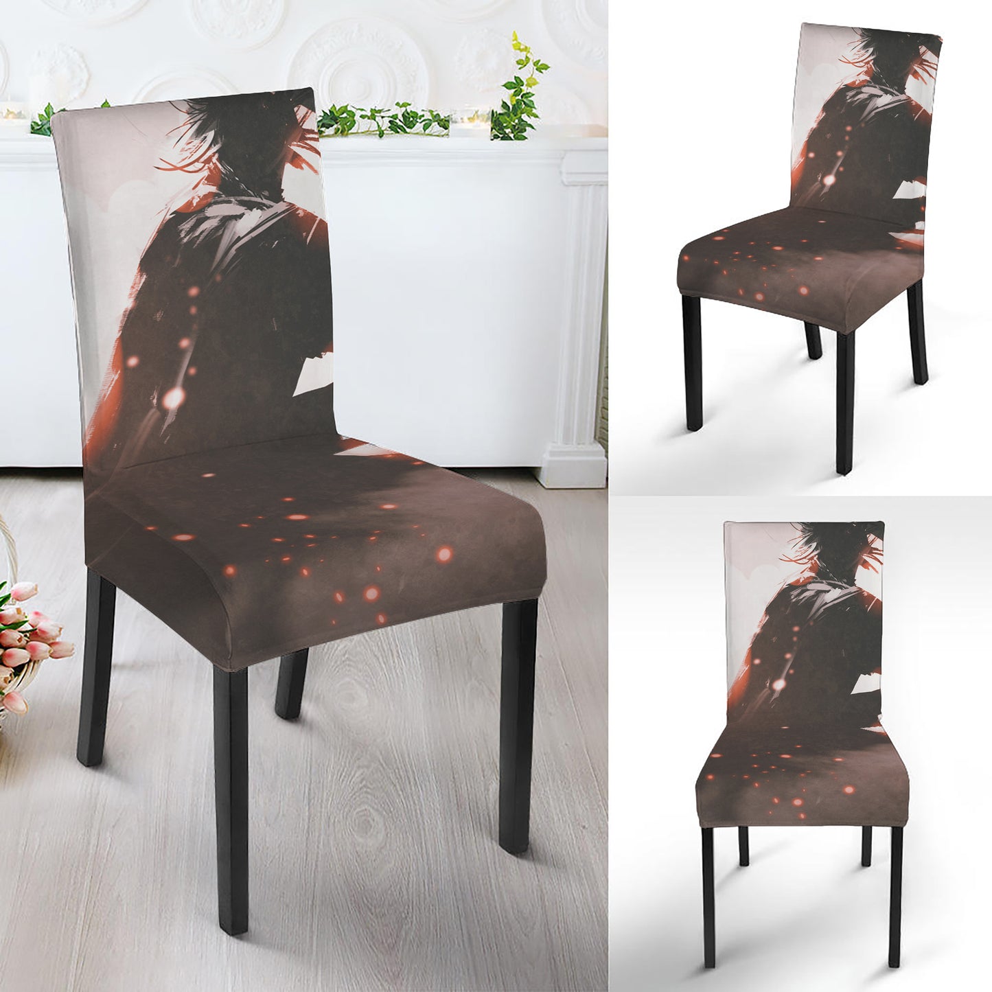 Sunset Japanese Samurai Print Dining Chair Slipcover