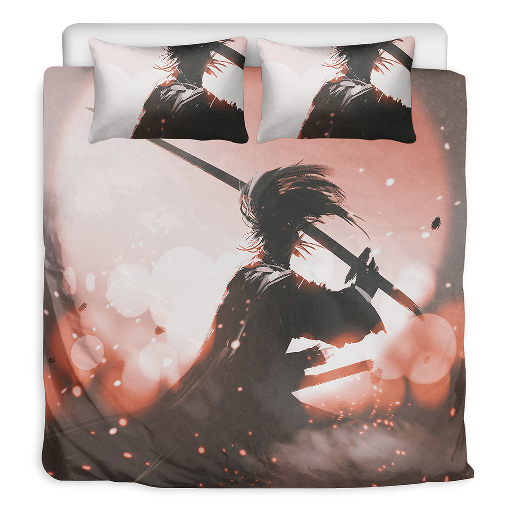 Sunset Japanese Samurai Print Duvet Cover Bedding Set