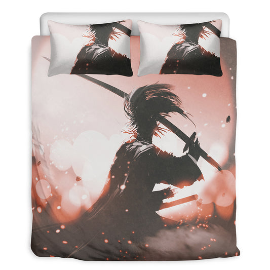 Sunset Japanese Samurai Print Duvet Cover Bedding Set