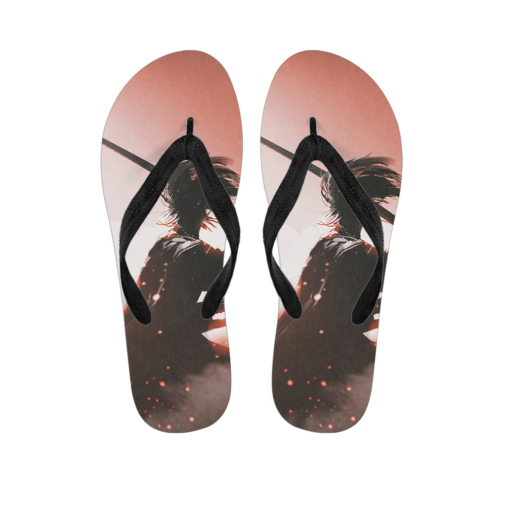 Sunset Japanese Samurai Print Flip Flops