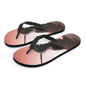 Sunset Japanese Samurai Print Flip Flops