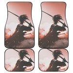 Sunset Japanese Samurai Print Front and Back Car Floor Mats